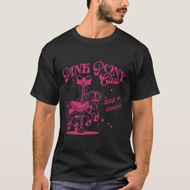Pony And Heels Lover Pink Girls Clubs Cowgirl  T-Shirt (Front)