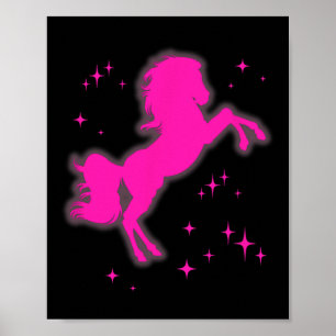Pony And Heels Lover Pink Girls Clubs Disco Birthd Poster