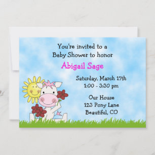 Pony Baby Shower Invitation for Girls