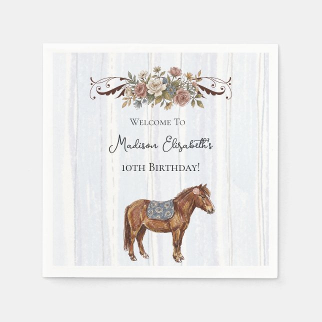 Pony Birthday  Napkin (Front)