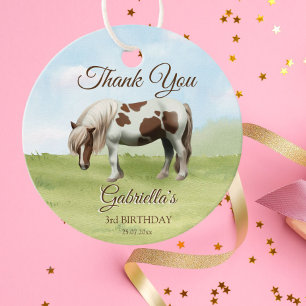 Pony birthday party giddy up thank you favour tags