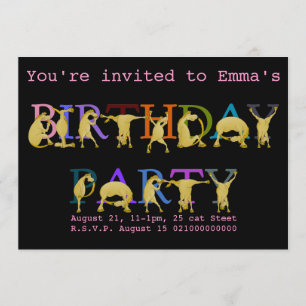 Pony Birthday party invitation, bright coloured Invitation
