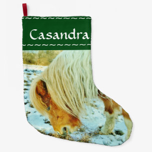 Pony, Christmas horse in the Snow Large Christmas Stocking