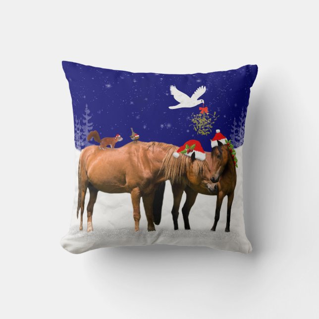 Pony Christmas Party Pillow (Front)