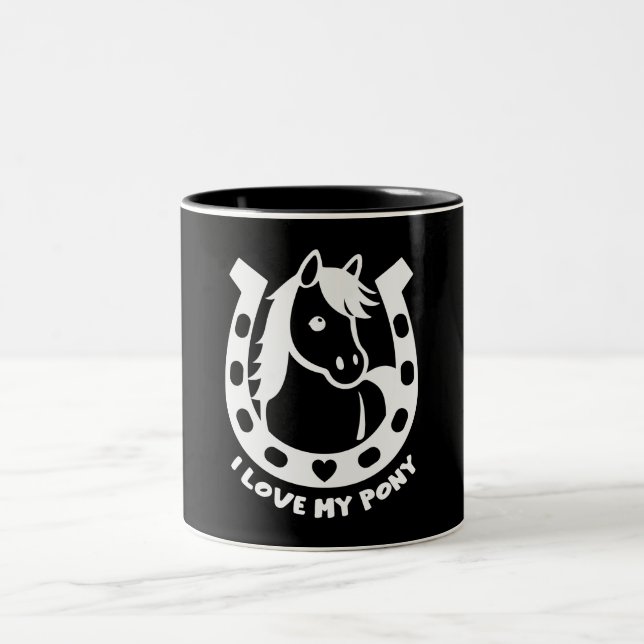 Pony Club Rider Two-Tone Coffee Mug (Center)
