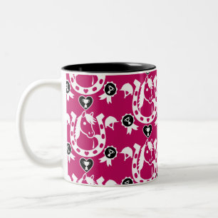 Pony Dressage Home Decor Two-Tone Coffee Mug