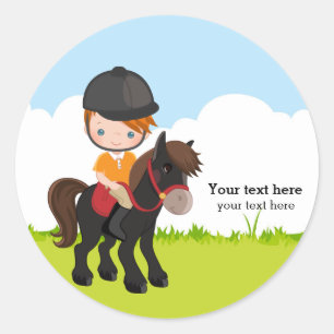 Pony Equestrian Horseback Horse riding Classic Round Sticker