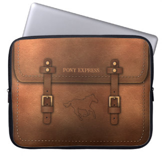 Pony Express Leather Look Satchel Laptop Sleeve