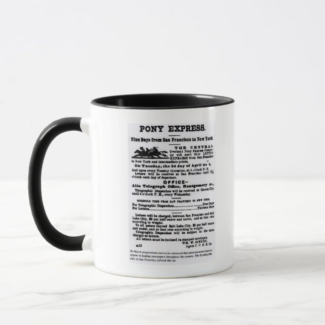 Pony Express, Nine Days Mug (Left)