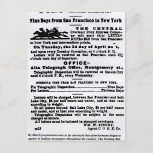Pony Express, Nine Days Postcard