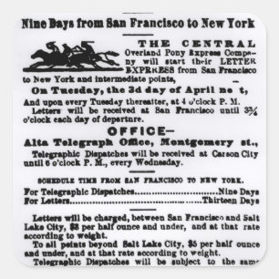 Pony Express, Nine Days Square Sticker