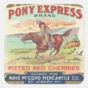 Pony Express Square Sticker