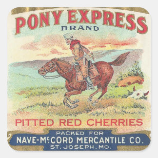 Pony Express Square Sticker