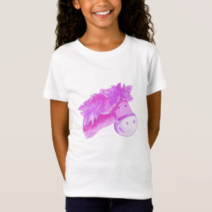 Pony face purple pink kids t-shirt