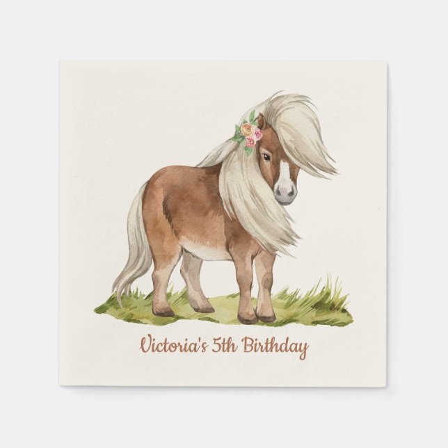 Pony Farm Animals Barnyard birthday party Napkins (Front)