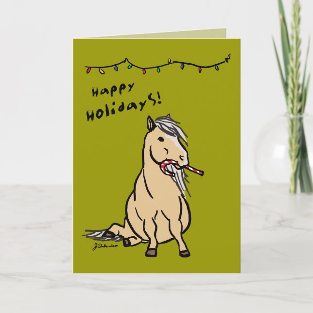 Pony Holiday Christmas Greeting Card (Front)