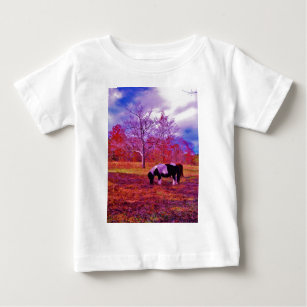 PONY IN A RAINBOW  coloured field Baby T-Shirt
