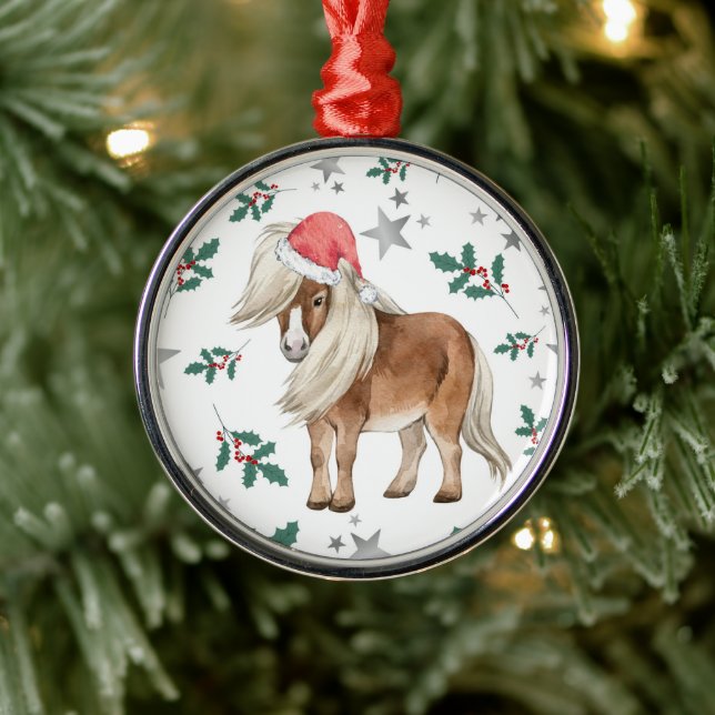 Pony in a Santa Hat Christmas Ornament Keepsake (Tree)