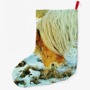 Pony in the Snow Large Christmas Stocking