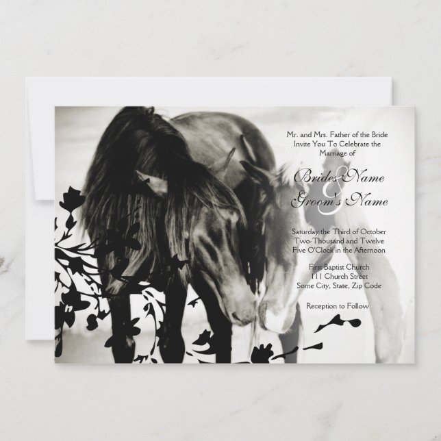 Pony Love Wedding Invitation (Front)