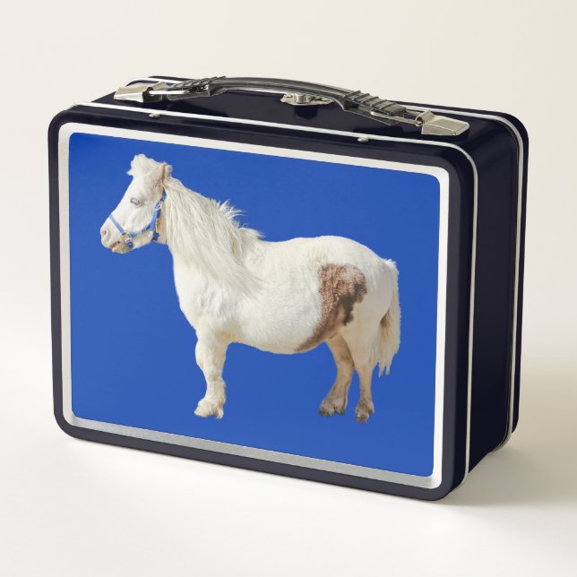 Pony miniature horse animal pet metal lunch box (Back)