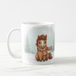 Pony Mug Cute Watercolor Horse Christmas Gift Wint