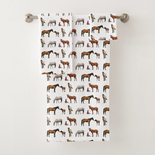 Pony Party Bathroom Towel Set (choose colour) (Insitu)