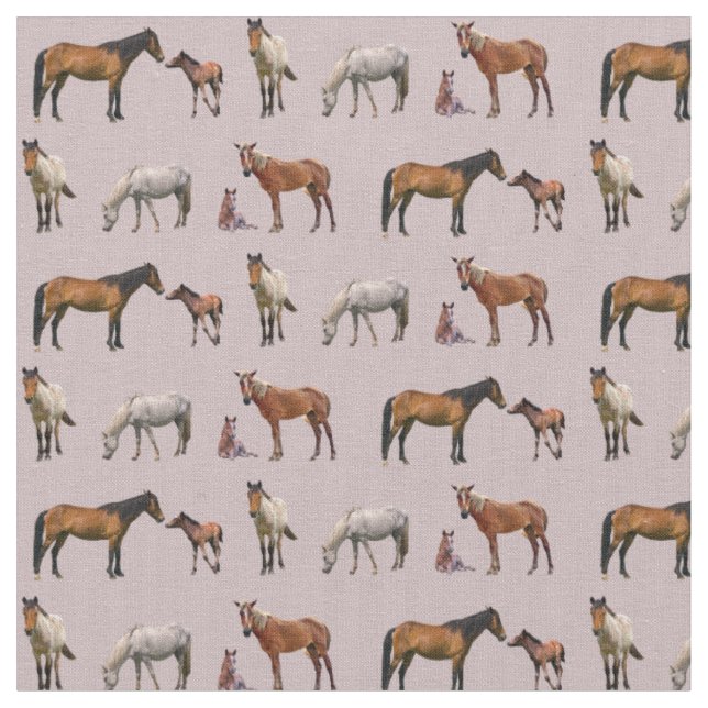 Pony Party Fabric (Dusty Pink) (Close Up)