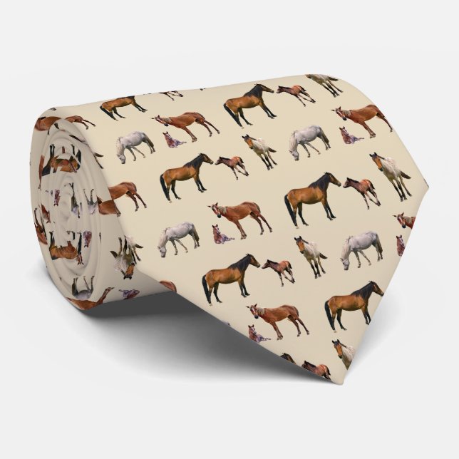 Pony Party Tie (Cream) (Rolled)