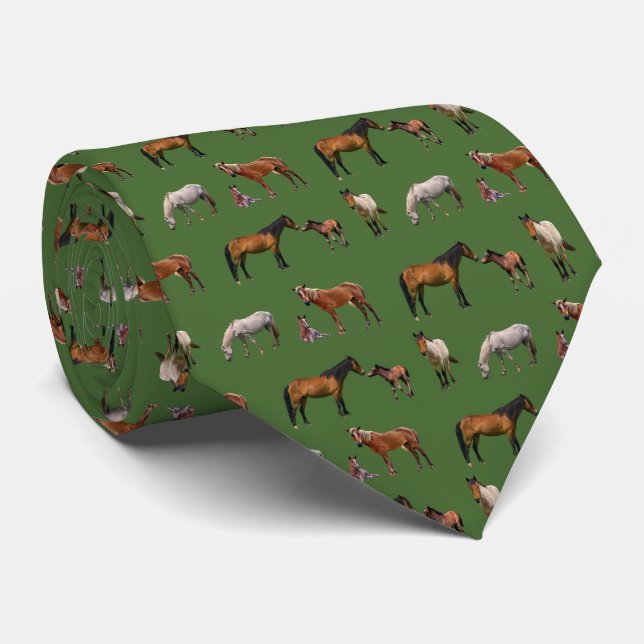 Pony Party Tie (Dark Green) (Rolled)