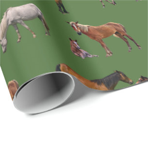 Pony Party Wrapping Paper (Green)