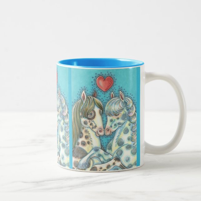 Pony Passion HORSE MUG 2 Tone Lite Blue *Customise (Right)