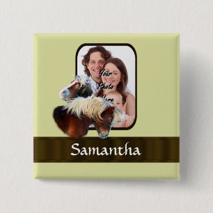 Pony photo template 15 cm square badge