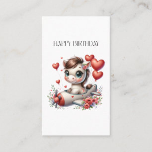Pony Pilot Birthday Business Card