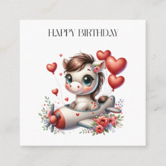 Pony Pilot Birthday Enclosure Card