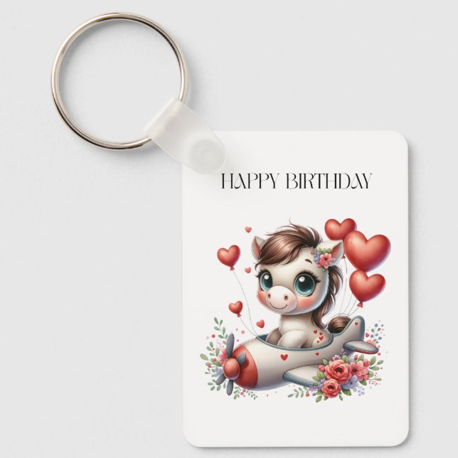 Pony Pilot Birthday Key Ring (Front)