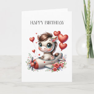 Pony Pilot Birthday Thank You Card