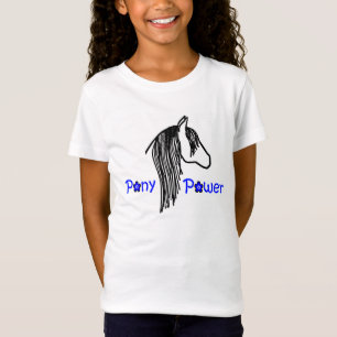 Pony Power Black and Blue T-Shirt for Girls