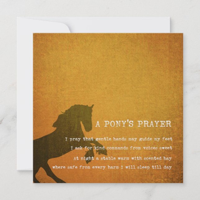 PONY PRAYER 5.25 x 5.25 card (Front)