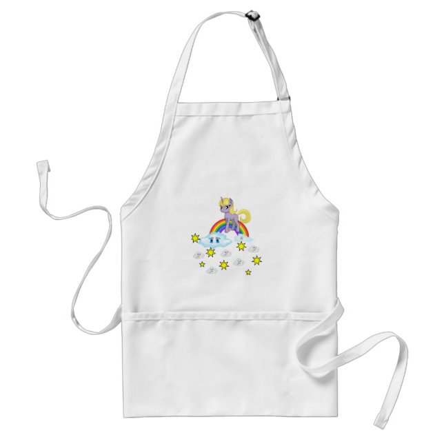 Pony Rainbow Happy Clouds  Kitchen Apron (Front)