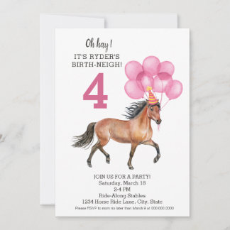 Pony Ride Birthday Party // Horse Birth-neigh Invitation