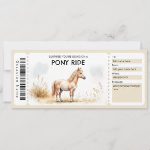 Pony Ride Gift Certificate Invitation