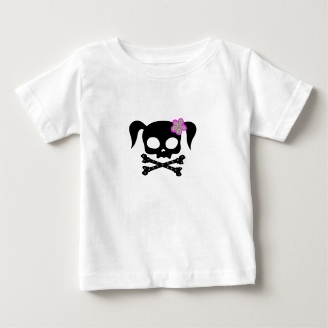 Pony Tail Skull*** Baby T-Shirt (Front)
