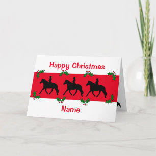 Pony Trotting Silhouette Happy Christmas Card