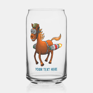 Pony's Flying Rocket Ride Can Glass