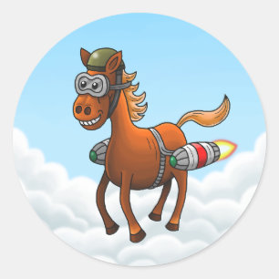 Pony's Rocket Ride Classic Round Sticker