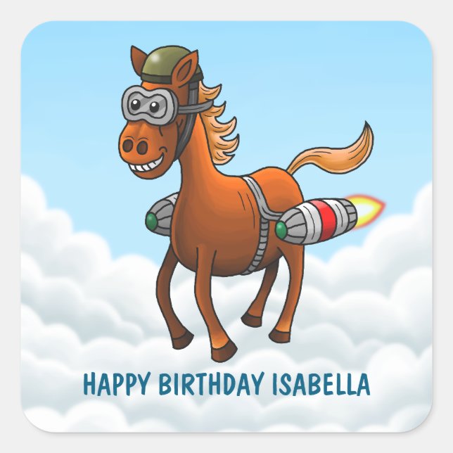 Pony's Rocket Ride Square Sticker (Front)