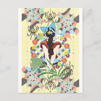 Ponytail and cat ears postcard