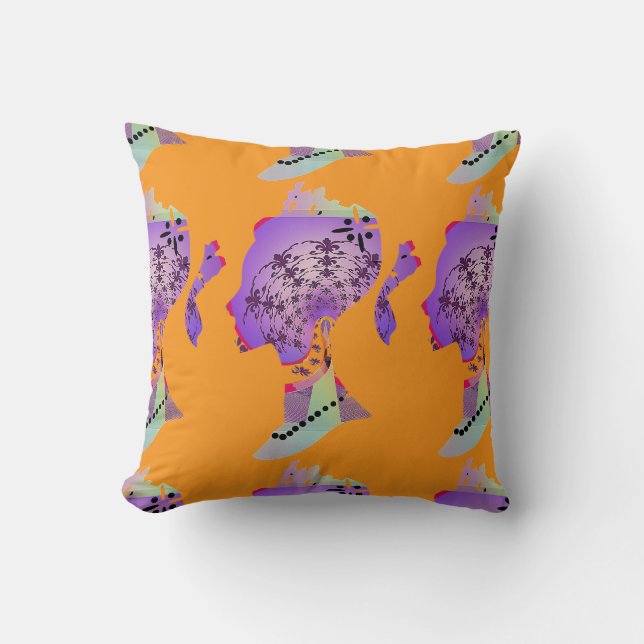 Ponytail Princess Orange  Cushion (Front)