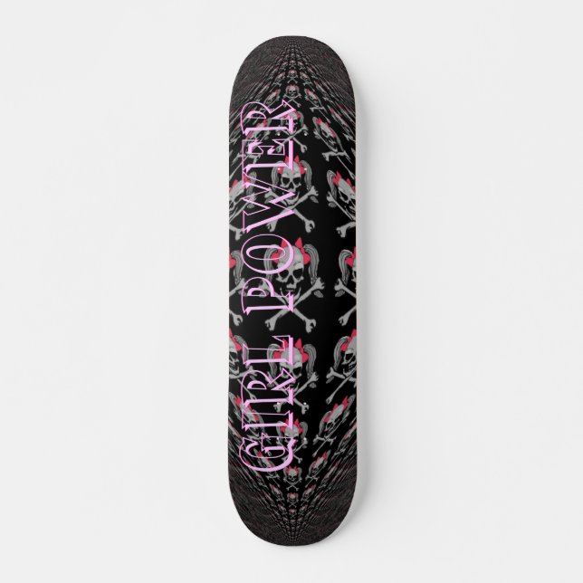 Ponytail skull tile skateboard (Front)